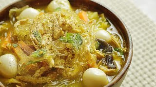 Littlechefs Chicken Sotanghon Soup  Glass Noodles Soup 🎧 [upl. by Eimarej]