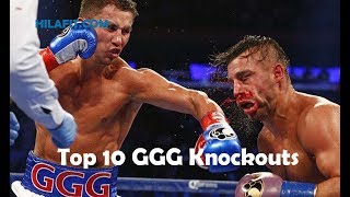 Top 10 Gennady Golovkin GGG Knockouts [upl. by Eimareg]