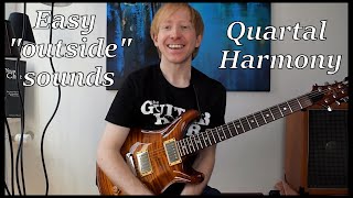 An easy way to use QUARTAL HARMONY to create quotoutsidequot sounds  Jazzrockfusion GUITAR LESSON [upl. by Joline]