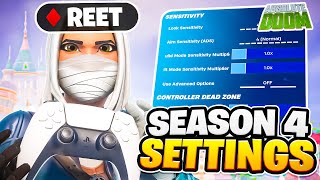 Reet Shows NEW BEST Controller Settings For Fortnite Season 4 PS5PS4PCXBOX [upl. by Arabeila219]