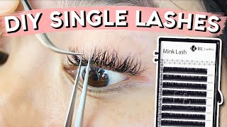 DIY Lash Extensions  SINGLE LASHES [upl. by Oicapot466]