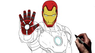 How To Draw Iron Man  Step By Step  Marvel [upl. by Ellocin]