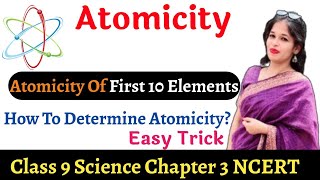 Atomicity of first 10 elements in Hindi  class 9  Science  Chapter 3 [upl. by Cadman324]