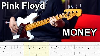 Pink Floyd  Money  BASS COVER  PlayAlong Tabs [upl. by Ketchan270]