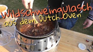 060  Wildschweingulasch aus dem Dutch Oven 🐗 [upl. by Naiditch]