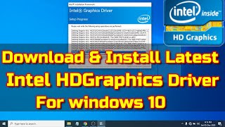 How To Download amp Install Intel hd Graphics Driver For windows 10 [upl. by Mini]