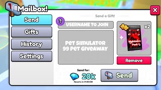 Pet Simulator 99 Giveaway LIVE 🔴 27 [upl. by Hillel]