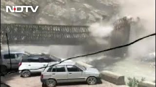 Video Himachal Bridge Hit By Boulders Rolling Down Hill 9 Tourists Dead [upl. by Hollis]