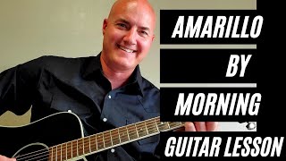 Amarillo by Morning by George Strait Guitar Lesson and Acoustic Guitar Tutorial [upl. by Nari186]