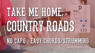 quotCountry Roadsquot Guitar Tutorial  Easy Chords amp Strumming AND Fingerstyle Version  No Capo [upl. by Aramoj]