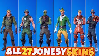 Evolution of All 27 JONESY Skins in history of Fortnite Season 114 [upl. by Agneta]