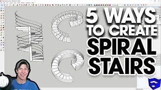 5 Ways to Create SPIRAL STAIRS IN SKETCHUP [upl. by Pride]