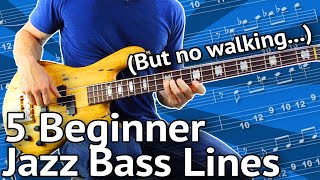 5 BeginnerFriendly JAZZ Bass Lines Guaranteed To Impress [upl. by Alaehcim]