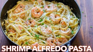 How To Make Creamy Shrimp Alfredo Pasta  30 Minute Meal [upl. by Nitsirc]