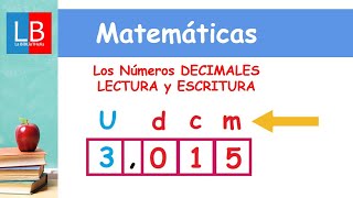 Los Números DECIMALES LECTURA y ESCRITURA ✔👩‍🏫 PRIMARIA [upl. by Halyahs105]