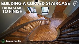 BUILDING A CURVED STAIRCASE FROM START TO FINISH [upl. by Bohaty]