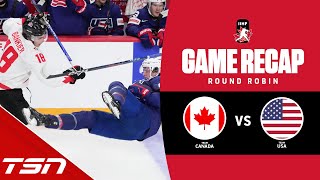 Canada vs USA  2023 World Juniors Highlights [upl. by Ahsinot]