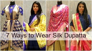 7 Different Silk Dupatta Styles to Wear with Lehenga amp Salwar Suit [upl. by Alberto]