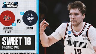 UConn vs San Diego State  Sweet 16 NCAA tournament extended highlights [upl. by Gunter]