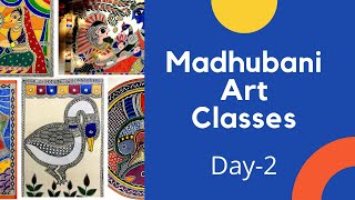 MADHUBANI ART CLASS 2 for BEGINNERS How to draw MADHUBANI ART [upl. by Yule]