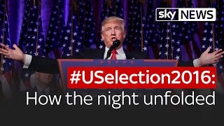 USelection2016 How the night unfolded and Donald Trump won [upl. by Ulysses]