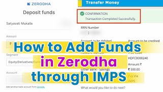 How to Add Funds in Zerodha through IMPS NEFT amp RTGS [upl. by Enale]