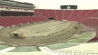 NASCAR preps track at iconic LA Memorial Coliseum [upl. by Rebak]