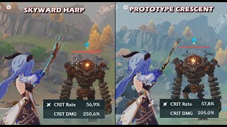 Ganyu  Skyward Harp vs Prototype Crescent R4 Genshin Impact [upl. by Gadmann733]