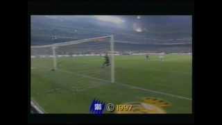 Seedorf half way goal Real Madrid 9798 [upl. by Nauquf]