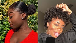 💖 CUTE HAIRSTYLES ON SHORT amp AWKWARD LENGHT NATURAL HAIR [upl. by Bail520]