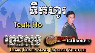 Khmer Karaoke  Teuk Ho ទឹកហូរ ភ្លេងសុទ្ធ Pleng Sot English Subtitle Sing Along [upl. by Forbes]