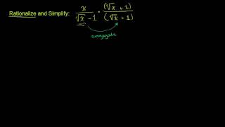 Rationalizing Denominators with Conjugates [upl. by Irim]