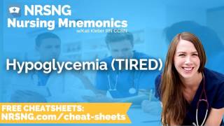 Hypoglycemia TIRED Nursing Mnemonics Nursing School Study Tips [upl. by Longfellow]