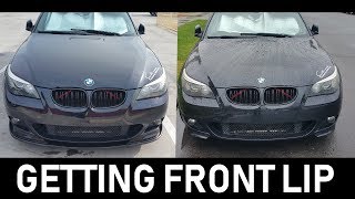 BMW E60 INSTALLING A FRONT LIP SPOILER [upl. by Eglantine412]