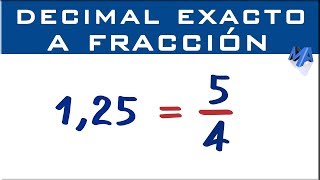 Convertir un decimal exacto a fracción [upl. by Keelia594]