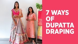 7 NEW Ways of Draping a Dupatta on Lehenga  How to Wear Dupatta [upl. by Brom773]