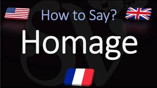 How to Pronounce Homage CORRECTLY American English British French Pronunciation [upl. by Tarttan]