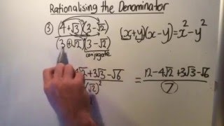 How to rationalise a denominator with surds [upl. by Idnew]