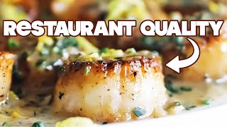 Perfect Pan Seared Sea Scallops Recipe  Lemon Chive Butter [upl. by Jovia]