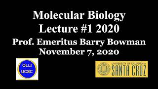 Molecular Biology 1 2020 [upl. by Olrak]