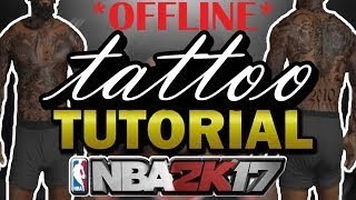 Nba2k17 My Player Multiple Tattoos Offline Tutorial Limnonos Trainer [upl. by Artema164]