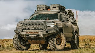 DIY Overland Truck Camper Tour  HOME BUILT shell with Double Pop Roof Top Tent [upl. by Lednew]