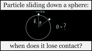 Particle sliding down a sphere when does it lose contact [upl. by Nnil]