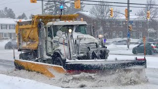 Snow Removal Plowing Heavy Snow on Roads [upl. by Gabie]