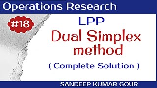 Dual simplex method  solution of LPP  Lecture18 [upl. by Trebeh]