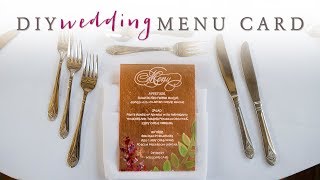 DIY Wedding Decor Gorgeous Wedding Menu Cards [upl. by Notxarb]