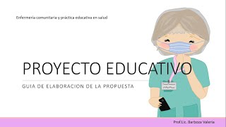 ENFERMERIA COMO ELABORAR UN PROYECTO EDUCATIVO [upl. by Elehcar]