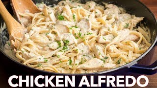 Chicken Fettuccine Alfredo Recipe  Easy Dinner [upl. by Aikahc]