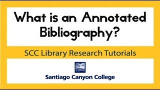 What is an Annotated Bibliography [upl. by Iormina384]