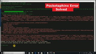 pip install pocketsphinx error  pocketsphinx installation error solved [upl. by Karissa673]